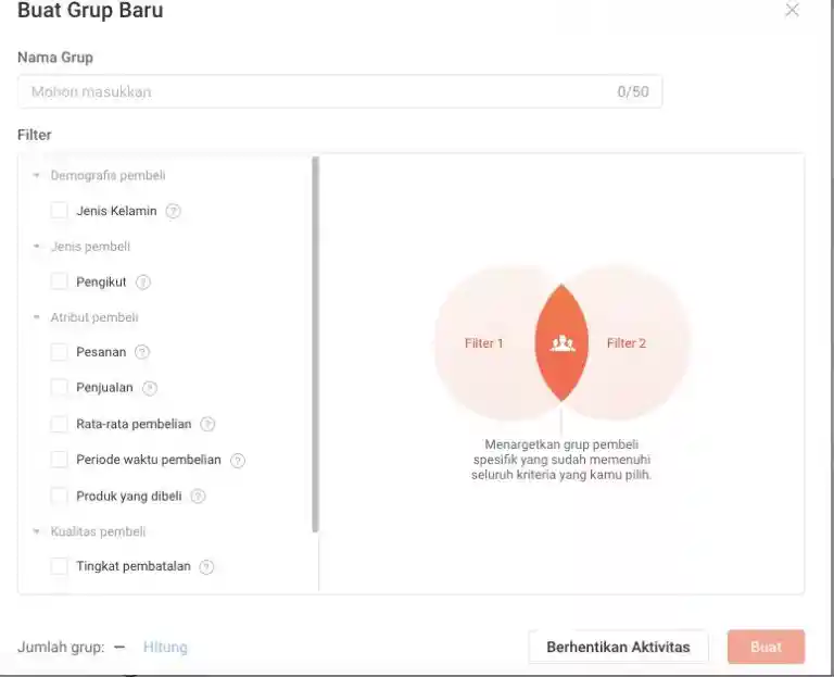 broadcast chat group di shopee