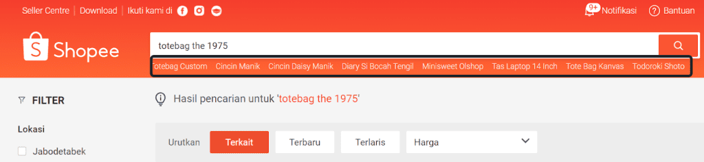 cara agar produk muncul di pencarian Shopee
