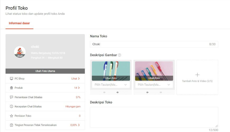 cara mengganti nama toko di shopee