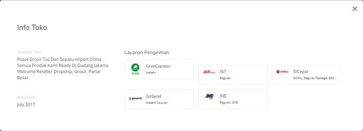 catatan toko di tokopedia