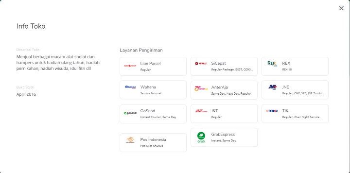 catatan toko di tokopedia