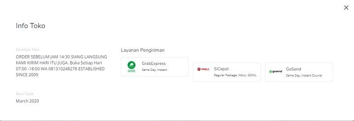catatan toko di tokopedia