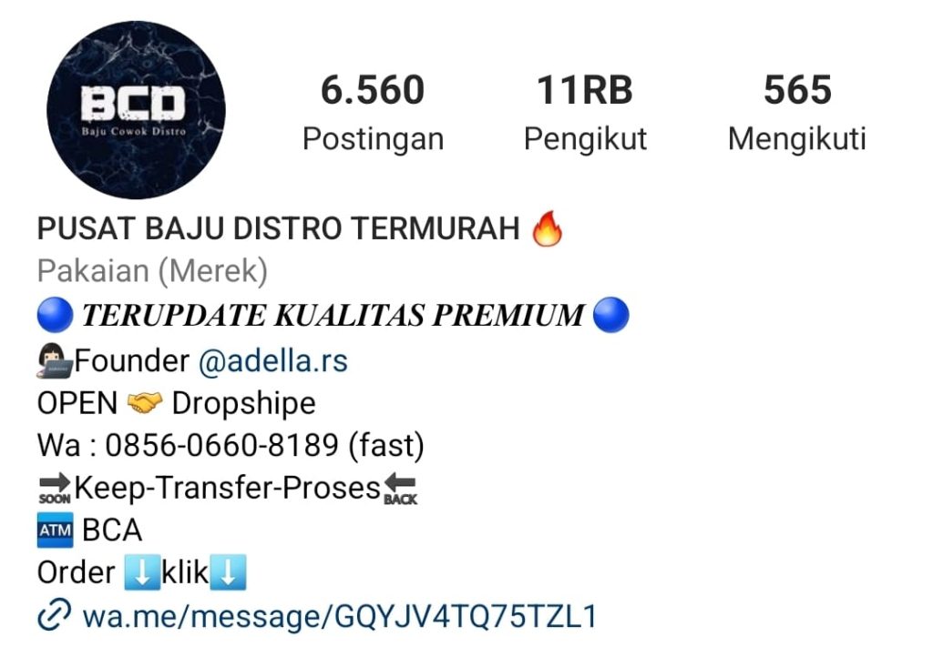 bio instagram jualan