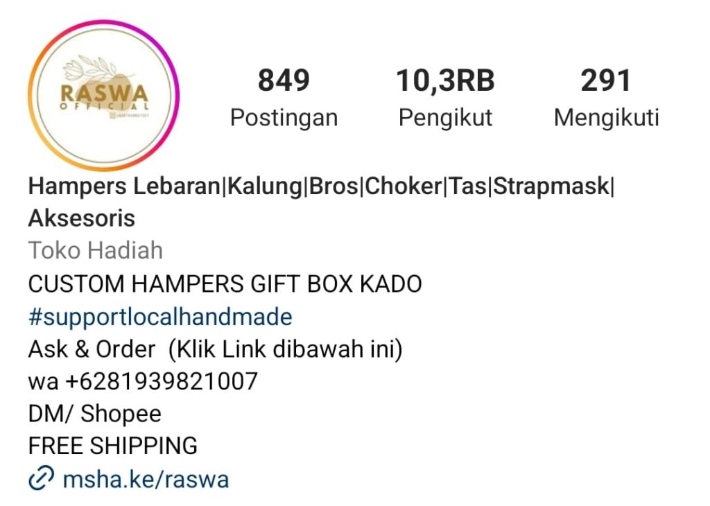 bio instagram jualan