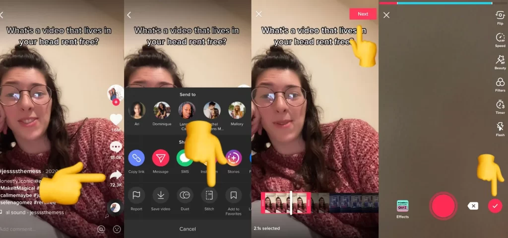 cara stitch di TikTok