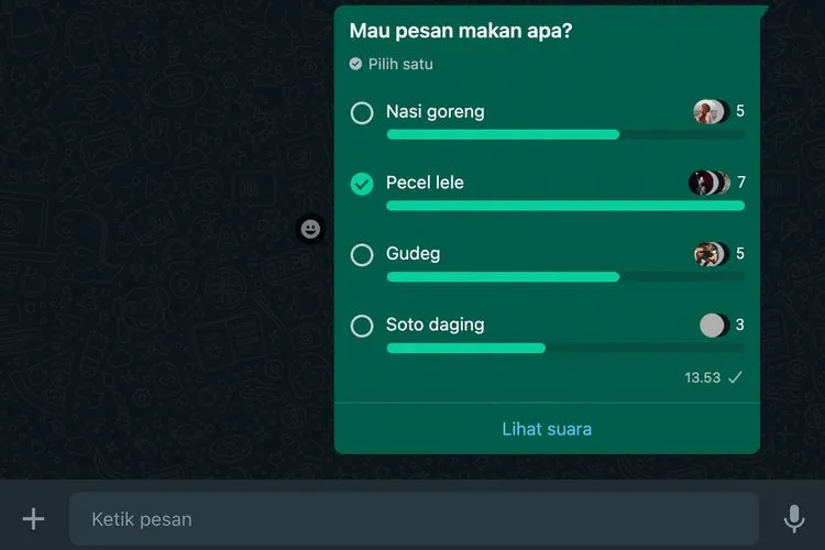 cara membuat polling di whatsapp grup