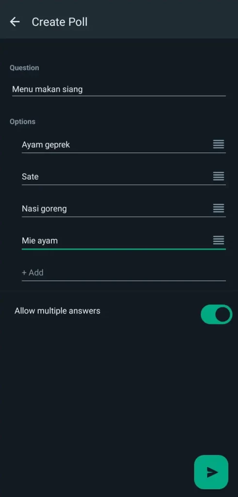 cara membuat polling di whatsapp grup
