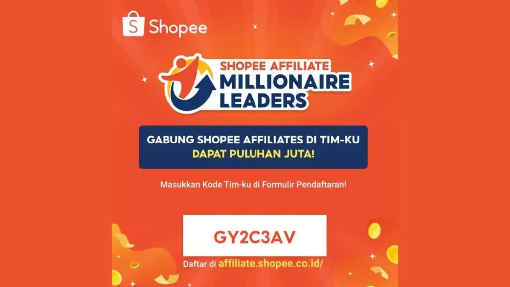 cara menjadi team leader Shopee Affiliate